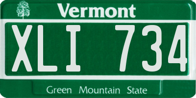 VT license plate XLI734