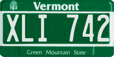 VT license plate XLI742