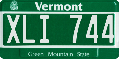 VT license plate XLI744