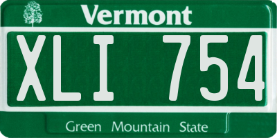 VT license plate XLI754