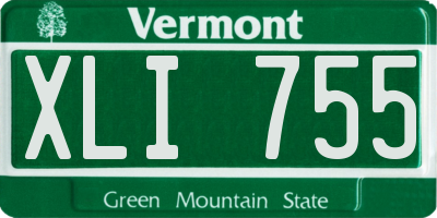 VT license plate XLI755