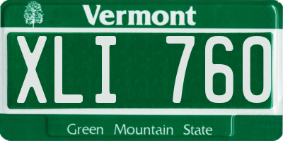 VT license plate XLI760