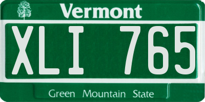 VT license plate XLI765