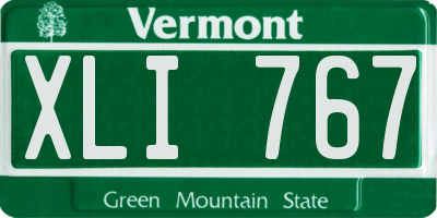 VT license plate XLI767