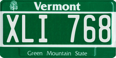 VT license plate XLI768