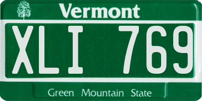 VT license plate XLI769