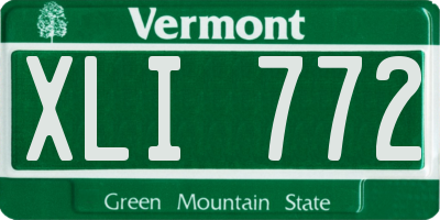 VT license plate XLI772