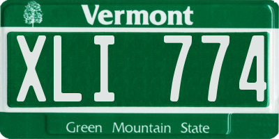 VT license plate XLI774