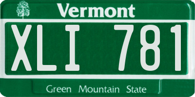 VT license plate XLI781