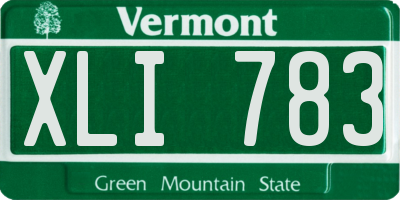 VT license plate XLI783