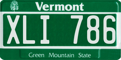 VT license plate XLI786