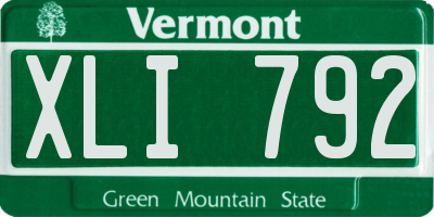 VT license plate XLI792