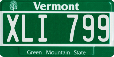 VT license plate XLI799