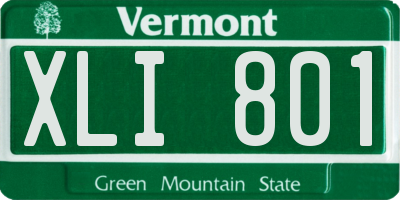 VT license plate XLI801