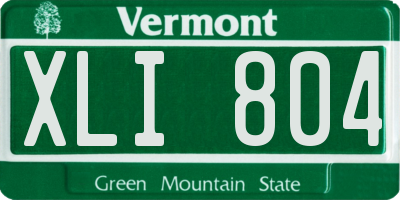 VT license plate XLI804