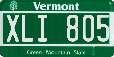 VT license plate XLI805