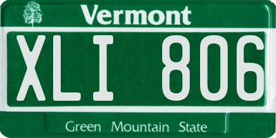 VT license plate XLI806