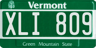 VT license plate XLI809