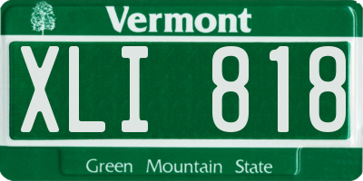 VT license plate XLI818
