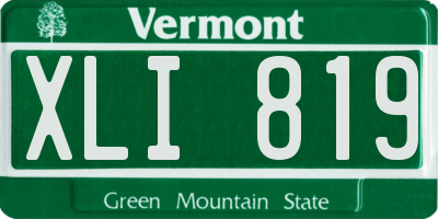 VT license plate XLI819