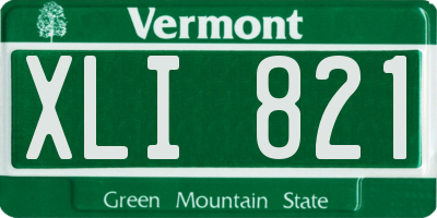 VT license plate XLI821
