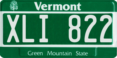VT license plate XLI822