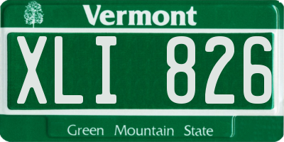 VT license plate XLI826