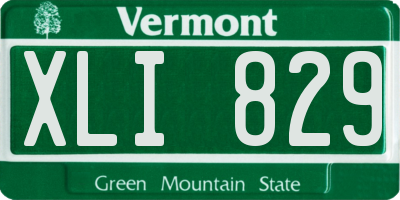 VT license plate XLI829