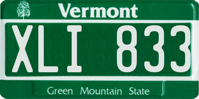 VT license plate XLI833
