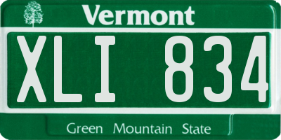 VT license plate XLI834