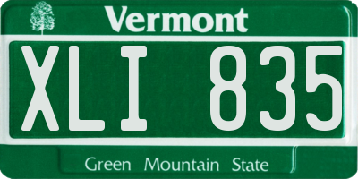 VT license plate XLI835