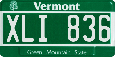 VT license plate XLI836