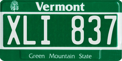 VT license plate XLI837
