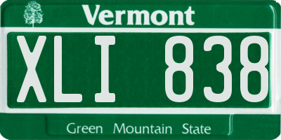VT license plate XLI838