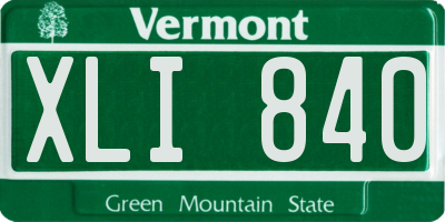VT license plate XLI840