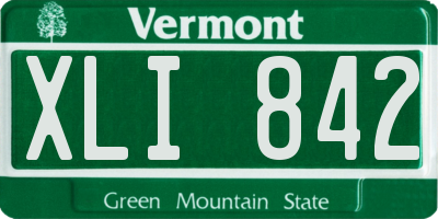 VT license plate XLI842