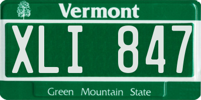 VT license plate XLI847