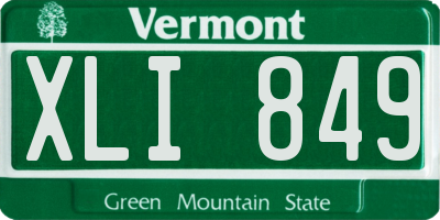 VT license plate XLI849
