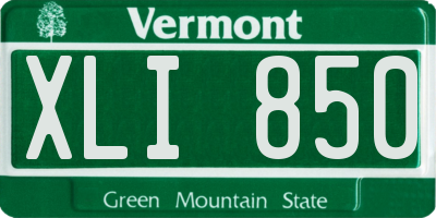 VT license plate XLI850
