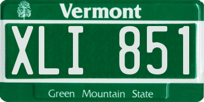 VT license plate XLI851