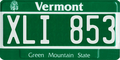 VT license plate XLI853