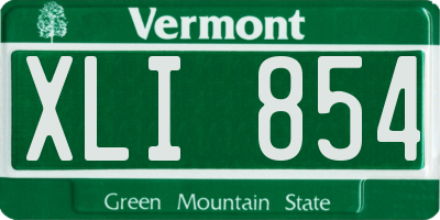 VT license plate XLI854