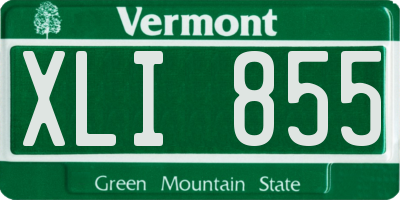 VT license plate XLI855
