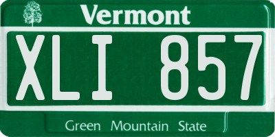 VT license plate XLI857