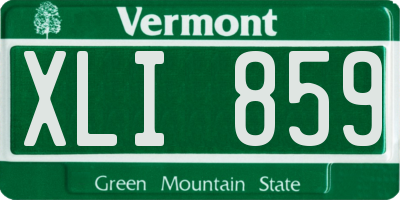 VT license plate XLI859