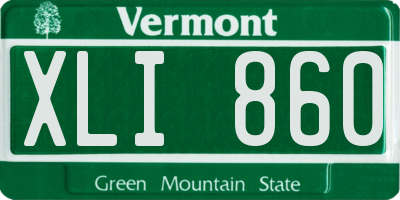 VT license plate XLI860