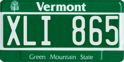 VT license plate XLI865