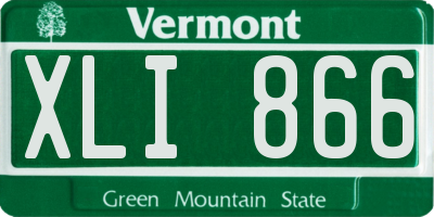 VT license plate XLI866