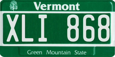 VT license plate XLI868