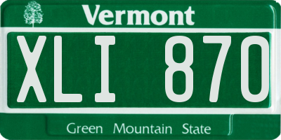 VT license plate XLI870